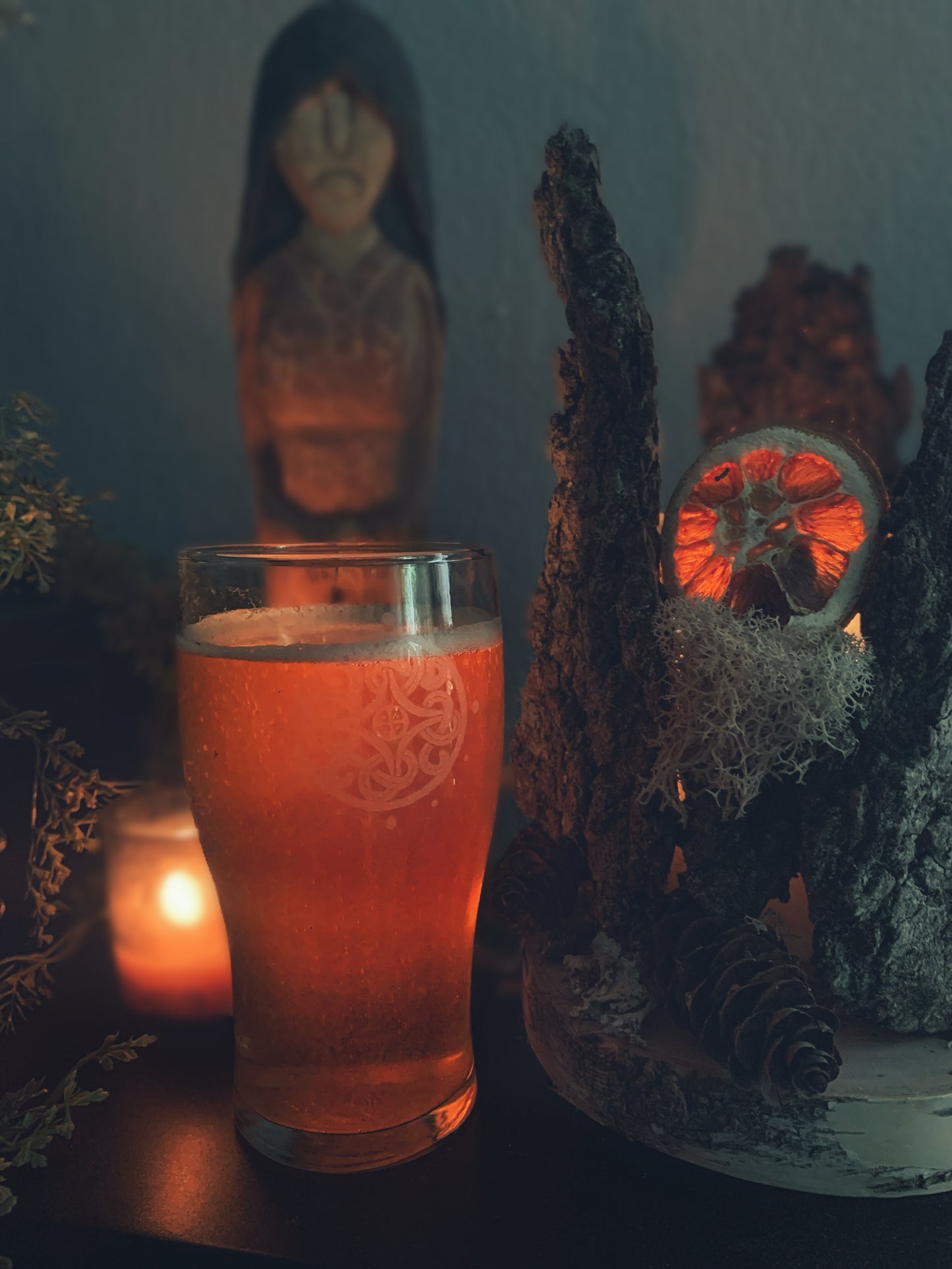 Borre Sunwheel Etched Pint Glass