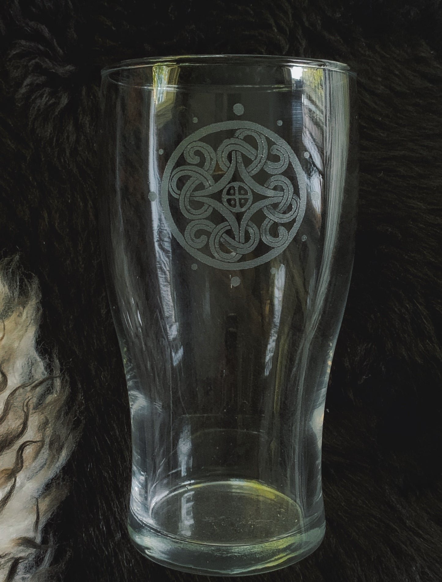 Borre Sunwheel Etched Pint Glass
