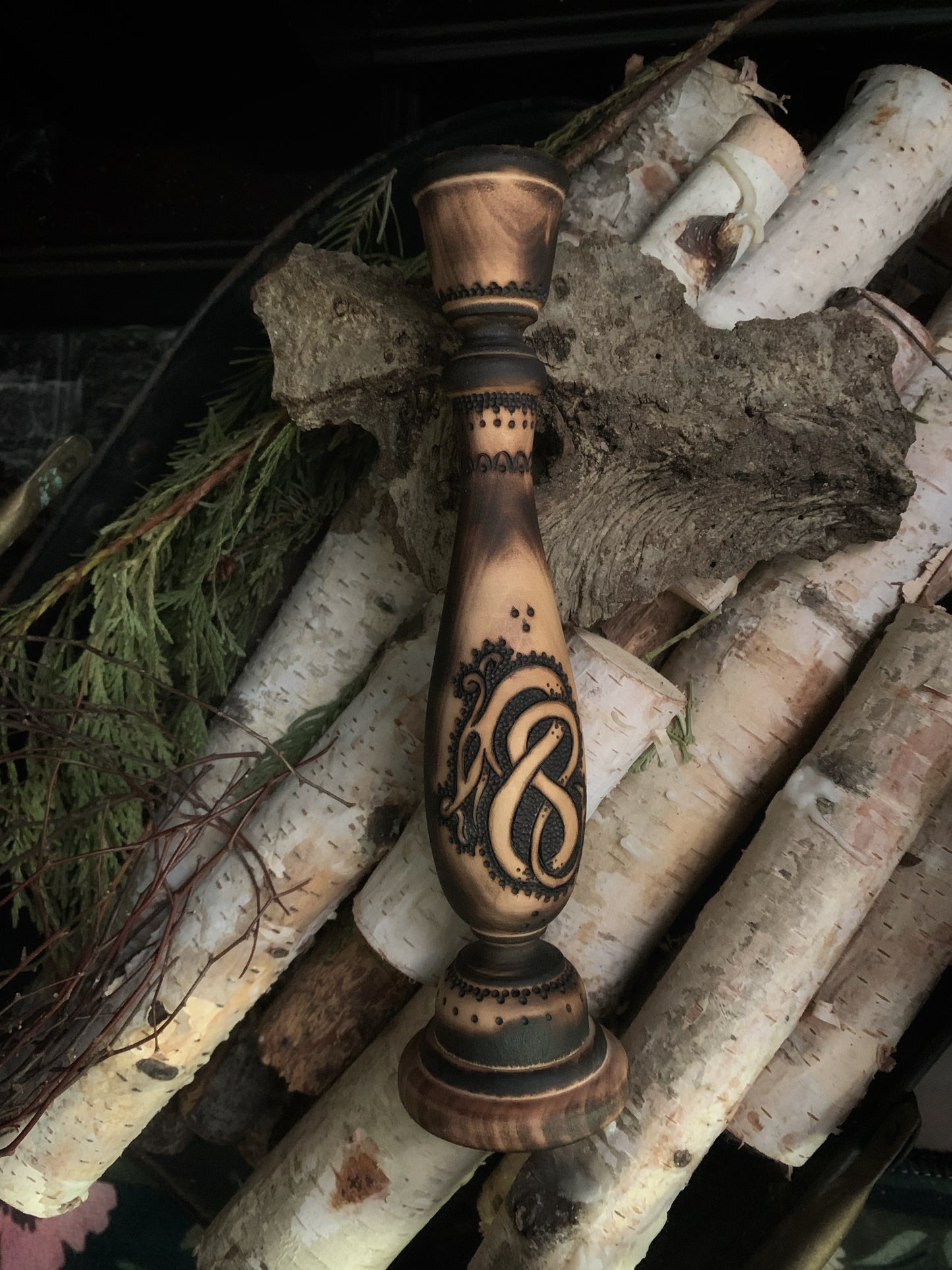 Urnes Wyrm Candlestick Pair