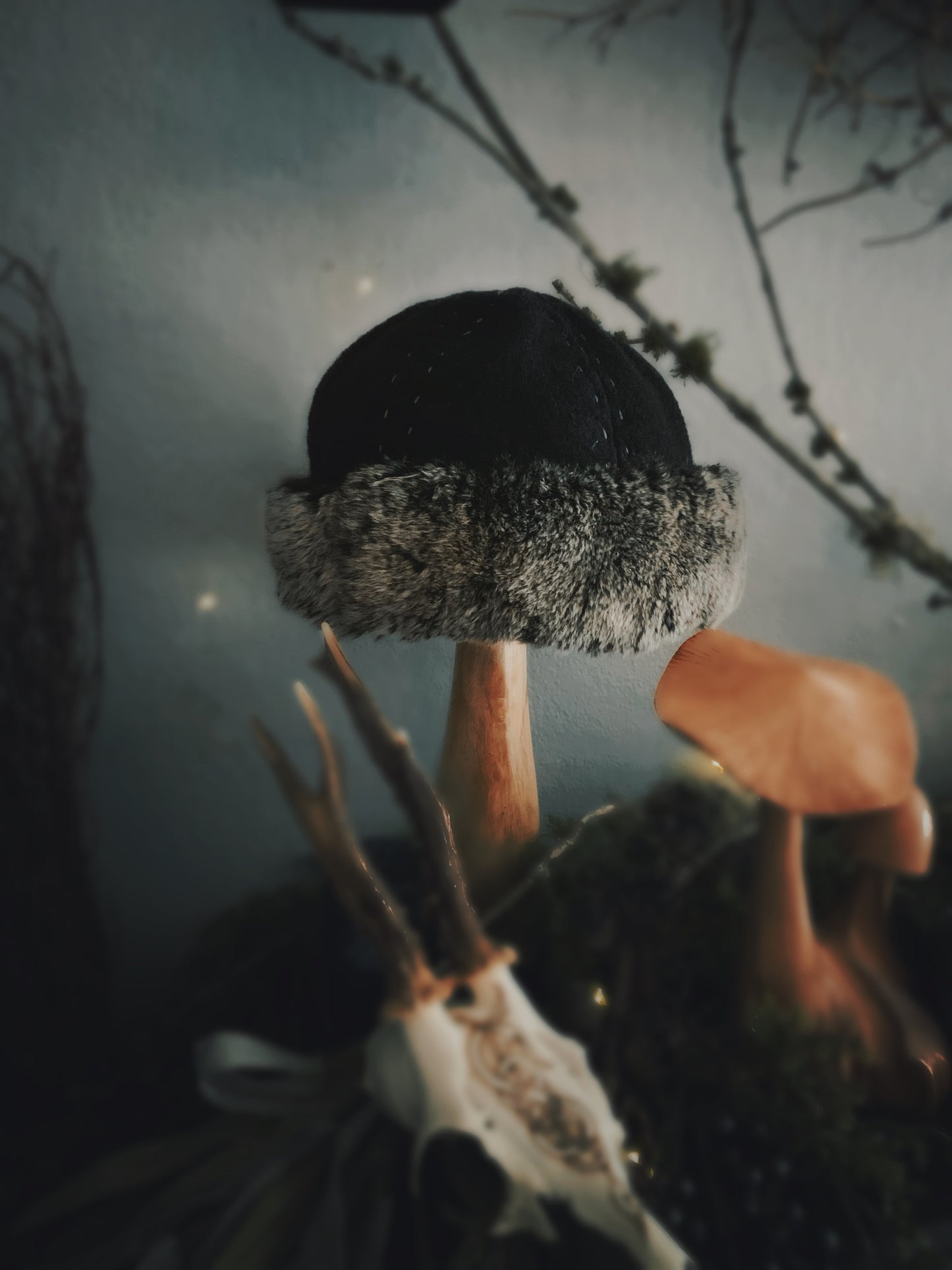 Black Medieval Birka Hat