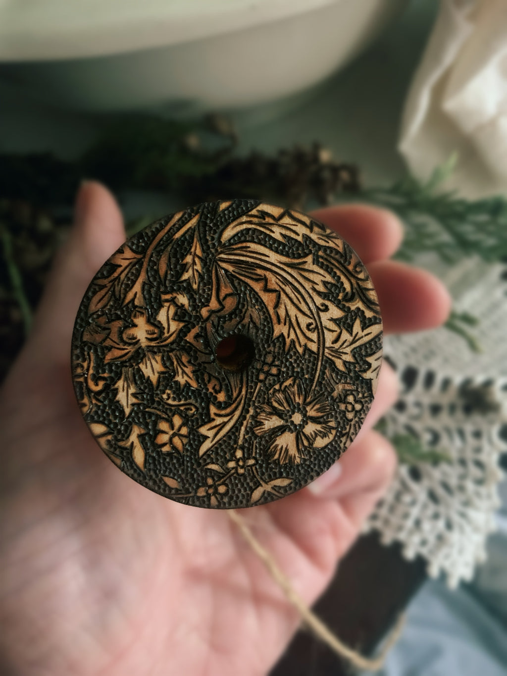 Spring Floral Wooden Spool