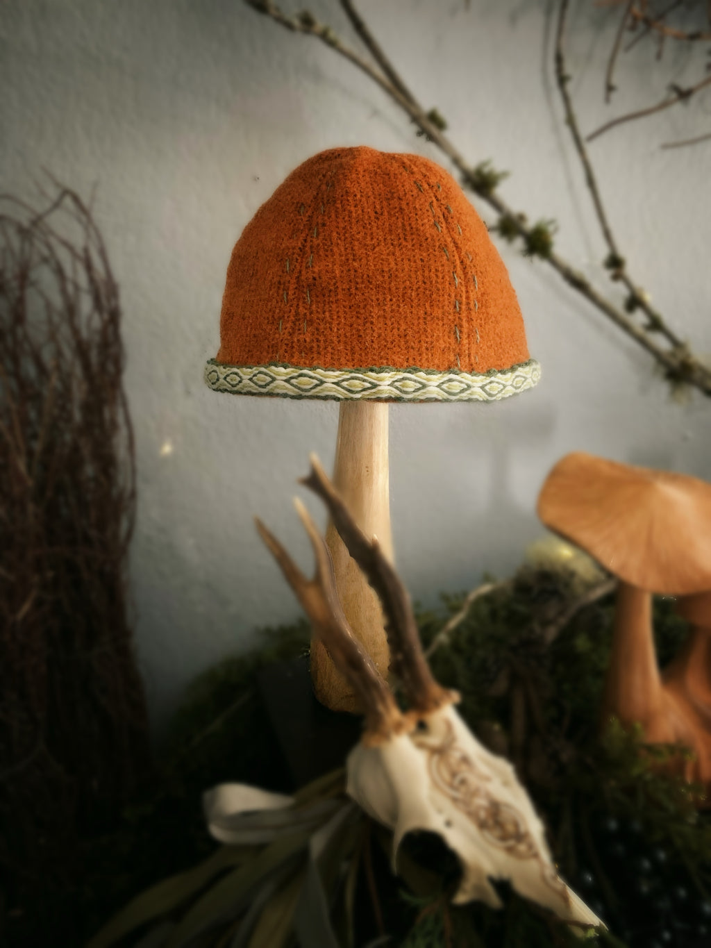 Wool Birka Viking Hat Rust Orange
