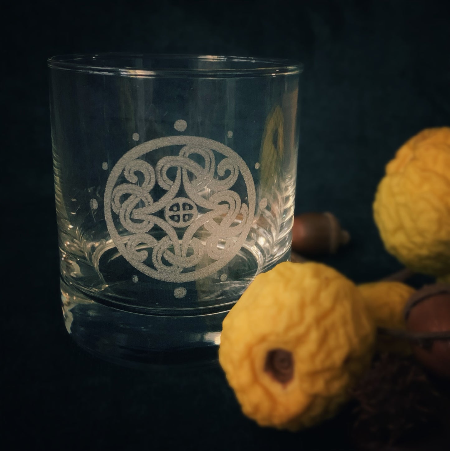 Borre Sunwheel Etched Whiskey Glass