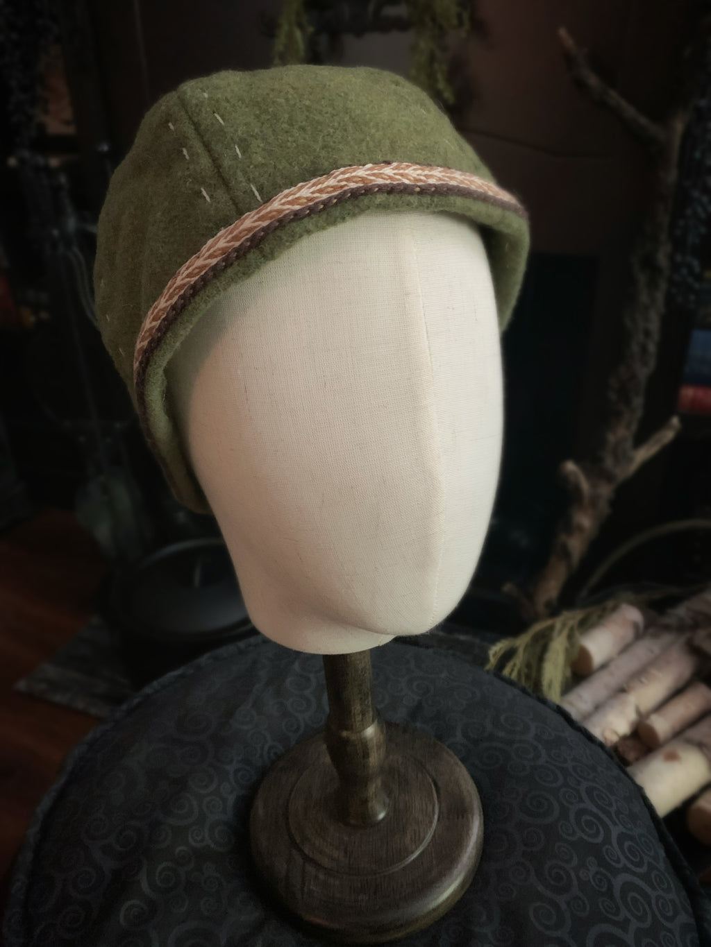 Wool Birka Viking Hat Moss