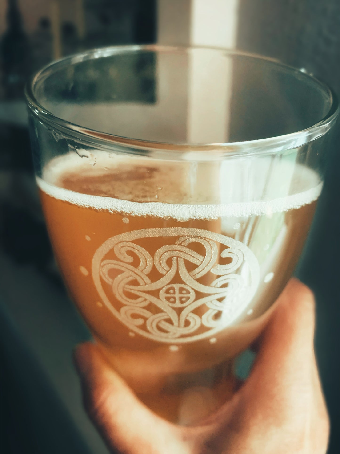 Borre Sunwheel Etched Pint Glass