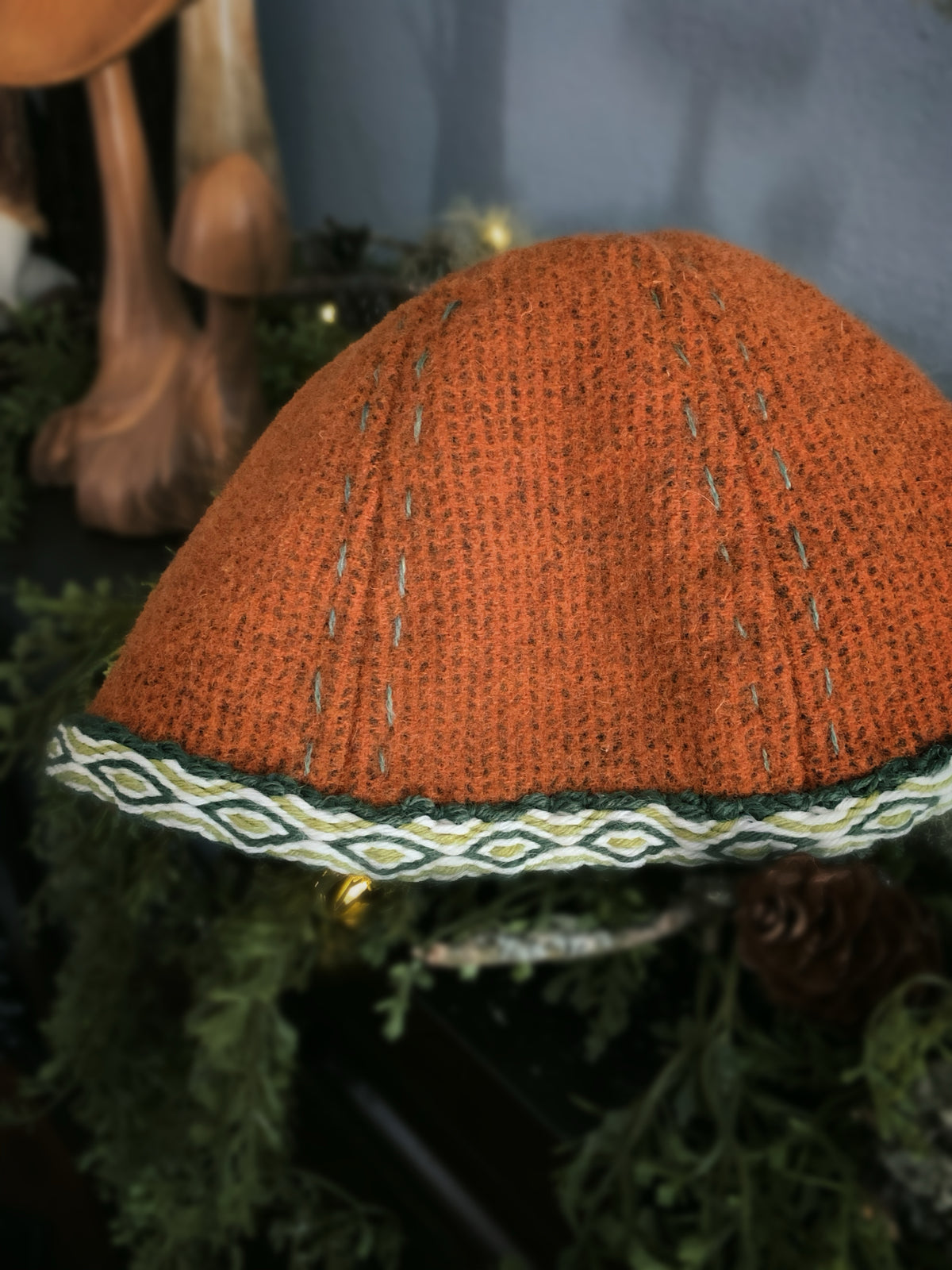 Wool Birka Viking Hat Rust Orange