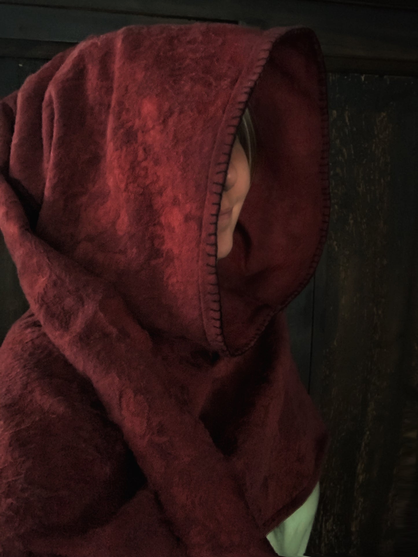Sanguine Hooded Cowl with Liripipe - Jacquard