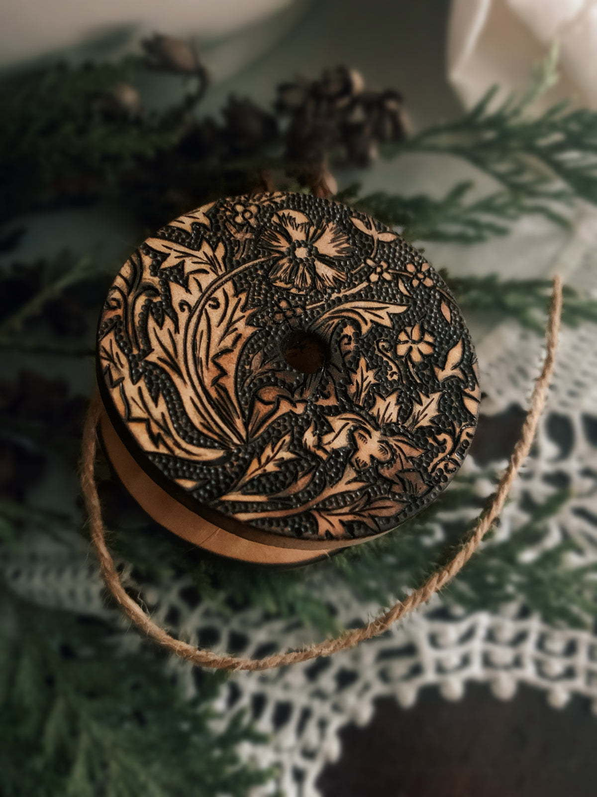 Spring Floral Wooden Spool