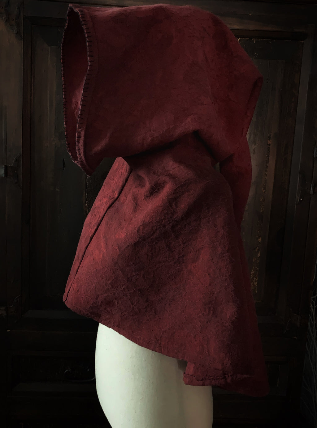 Sanguine Hooded Cowl with Liripipe - Jacquard