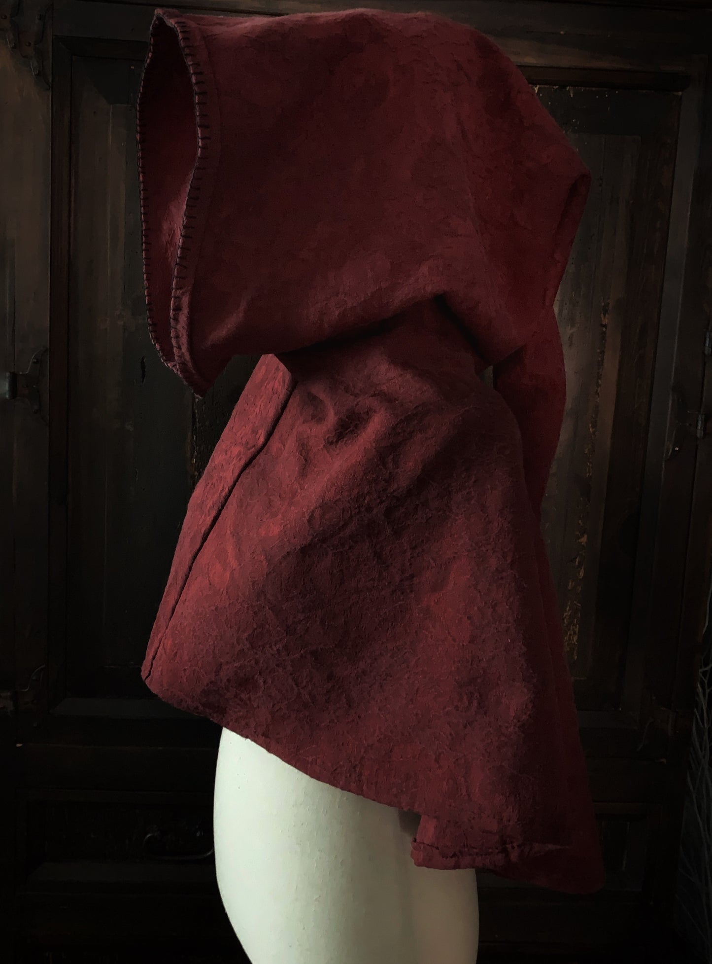 Sanguine Hooded Cowl with Liripipe - Jacquard