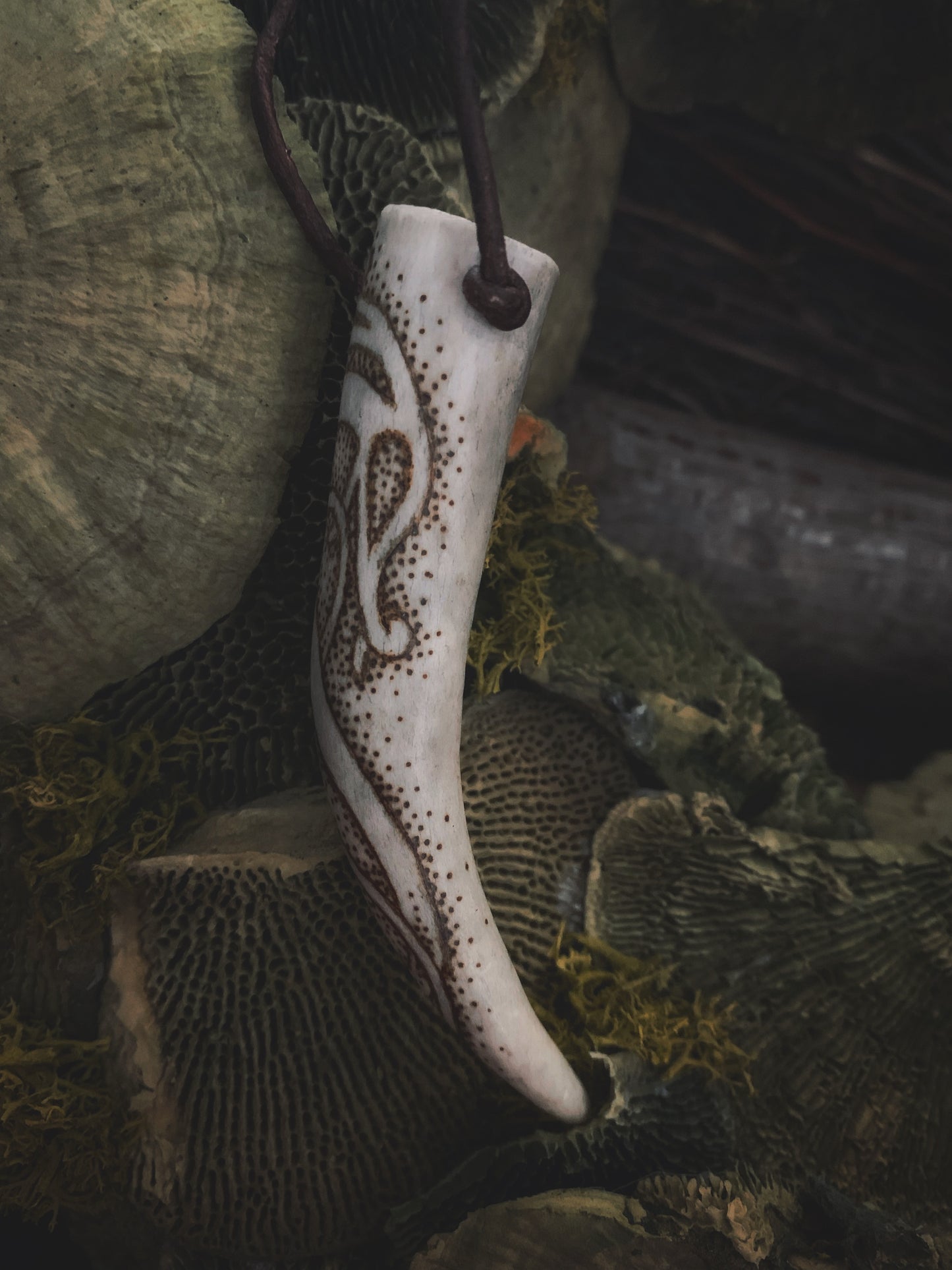 Urnes Wyrm Antler Pendant