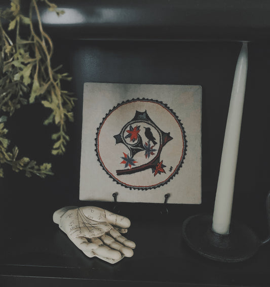 Medieval Blackbird Embroidery