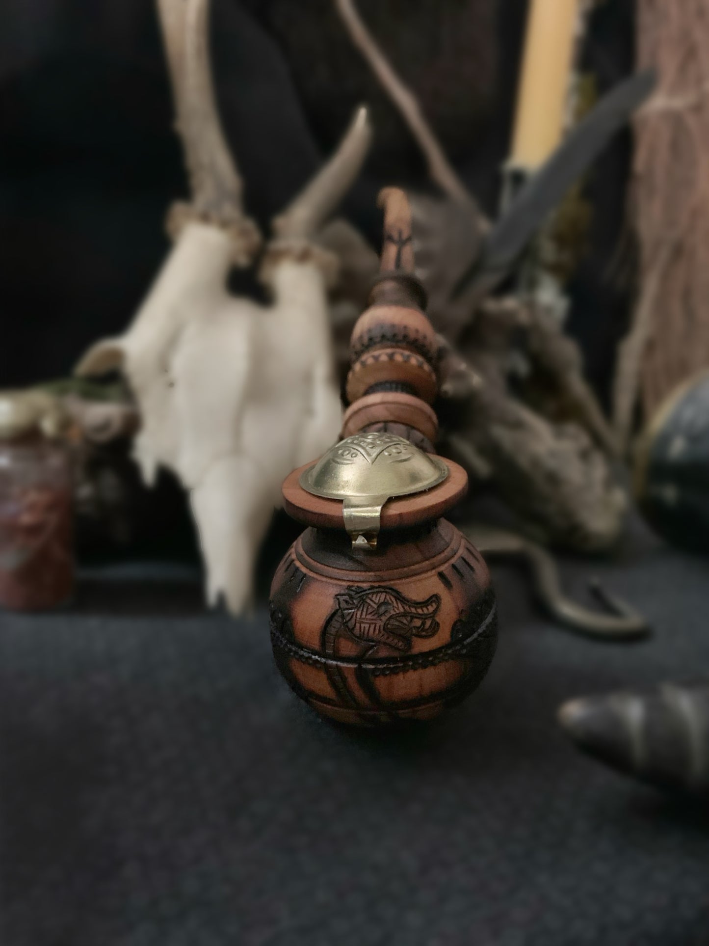 Viking Dragon Head Ritual Pipe