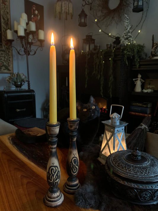 Urnes Wyrm Candlestick Pair