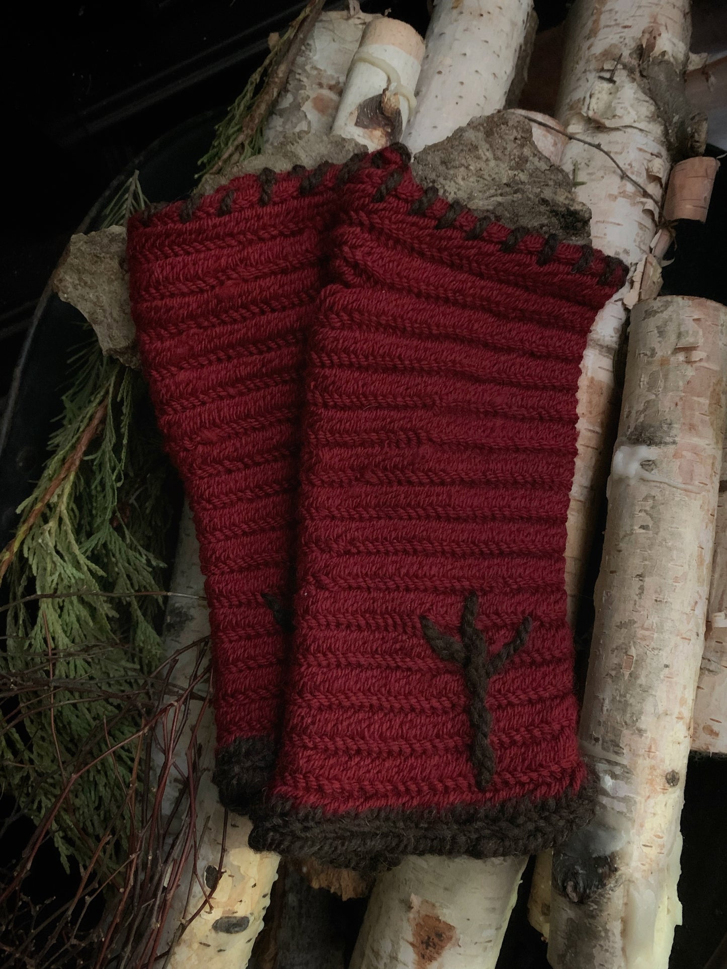 Algiz Rune Wrist Warmers