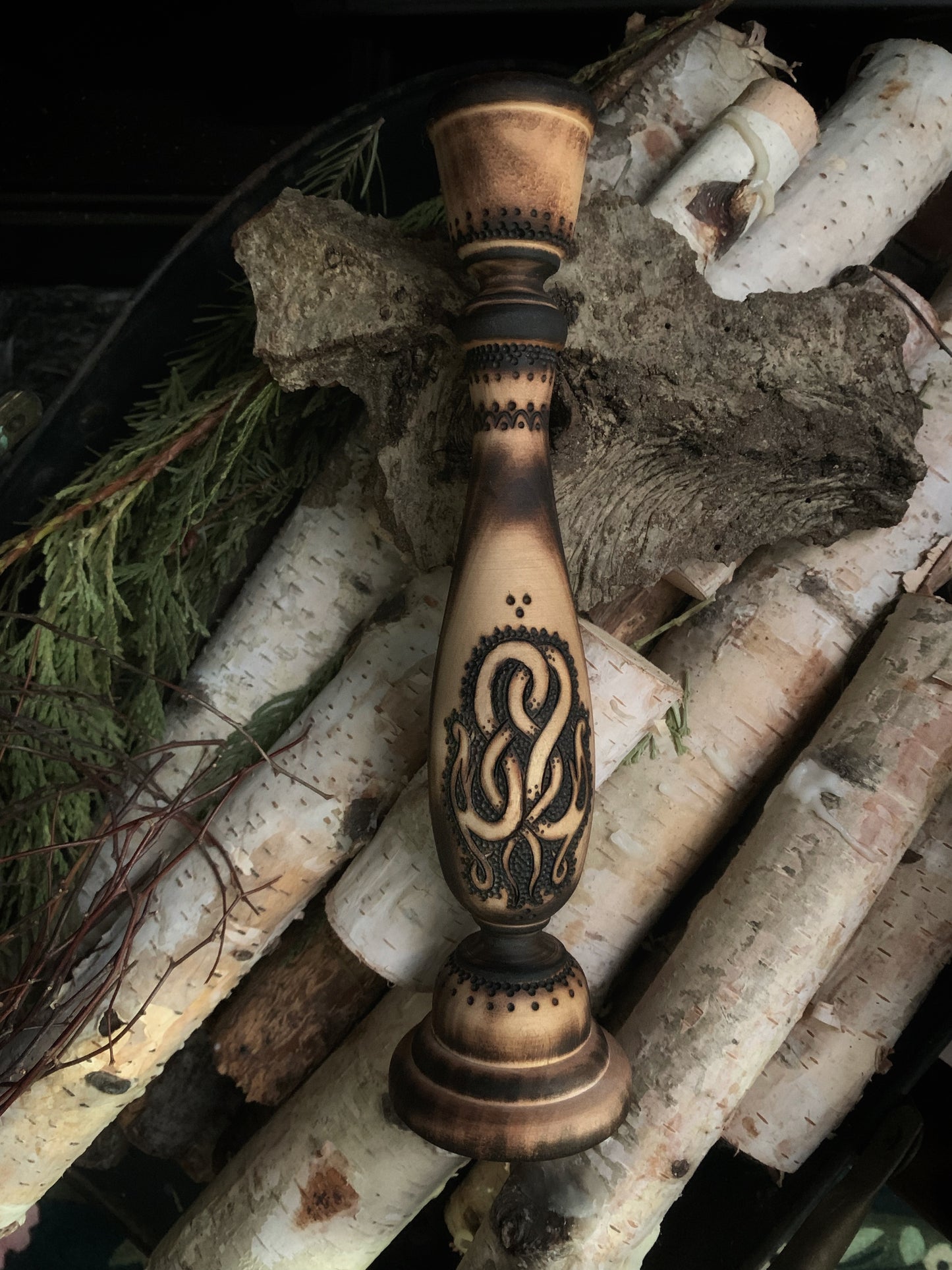 Urnes Wyrm Candlestick Pair