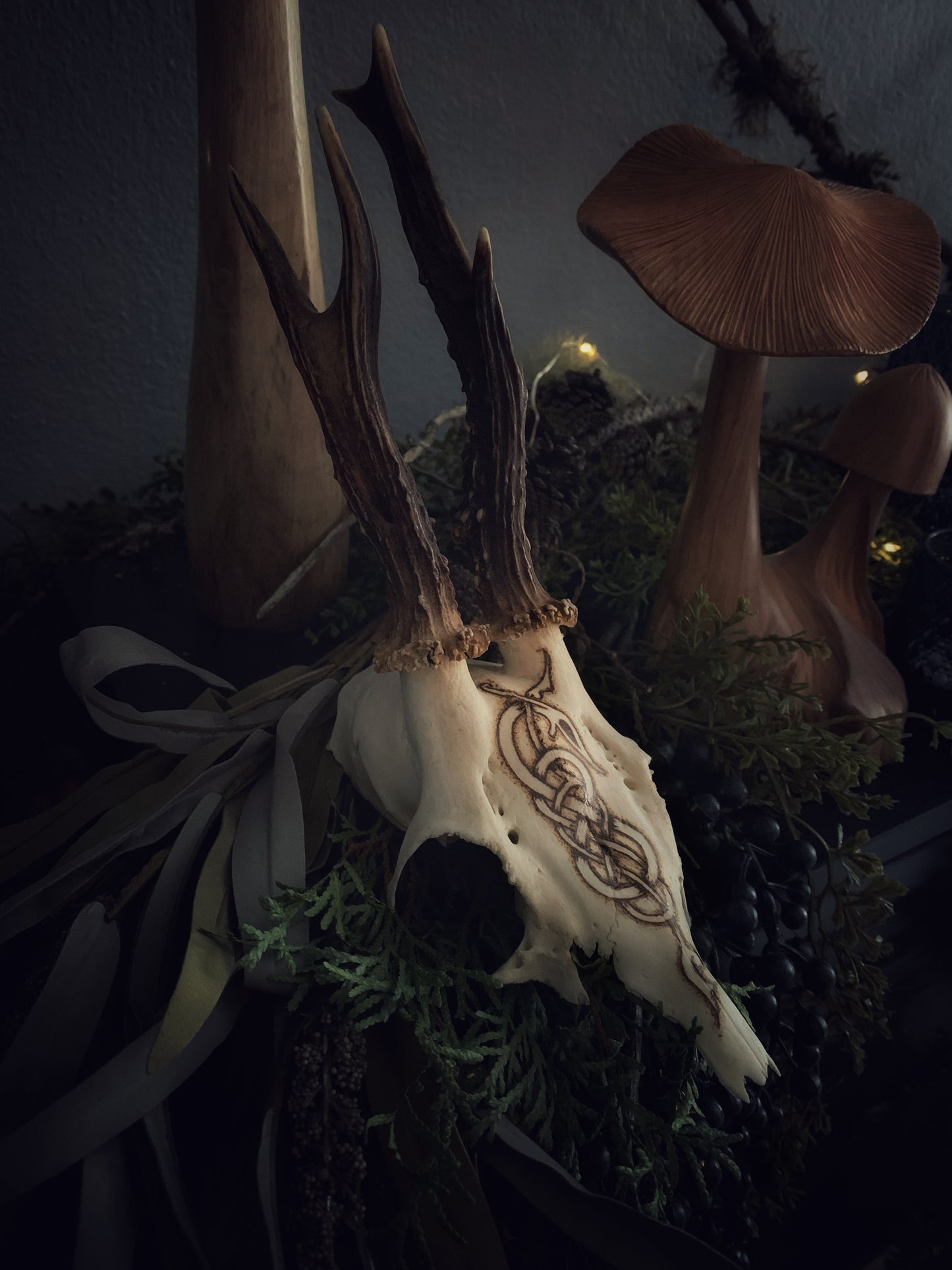 Urnes Wyrm Deer Antler Partial Skull
