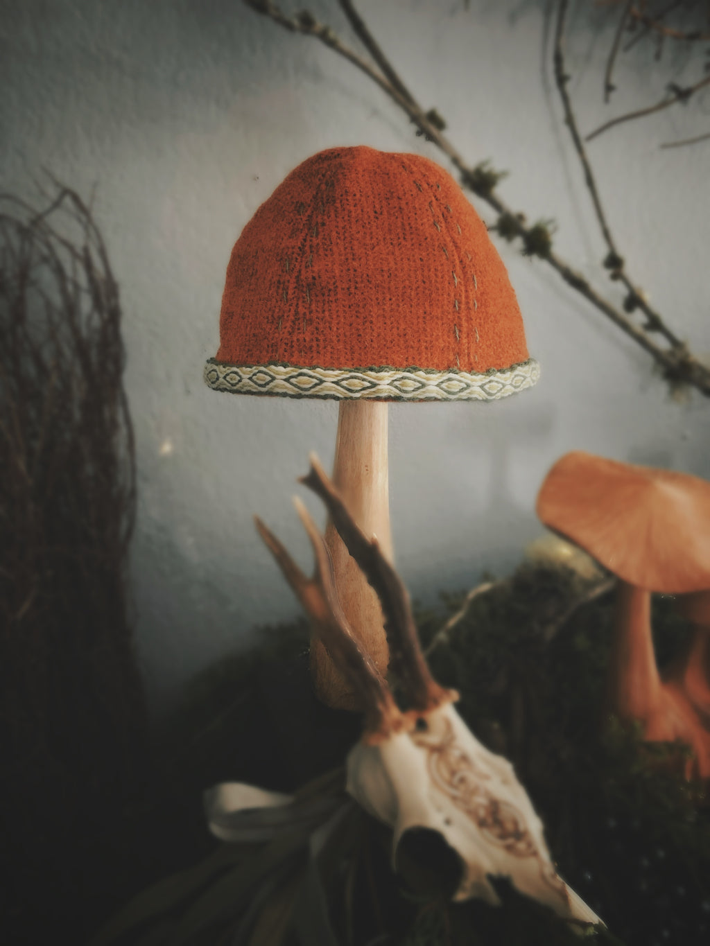 Wool Birka Viking Hat Rust Orange