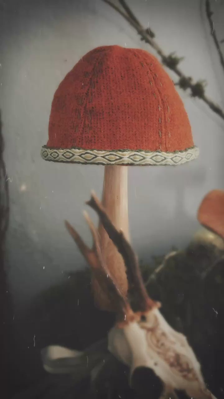 Wool Birka Viking Hat Rust Orange