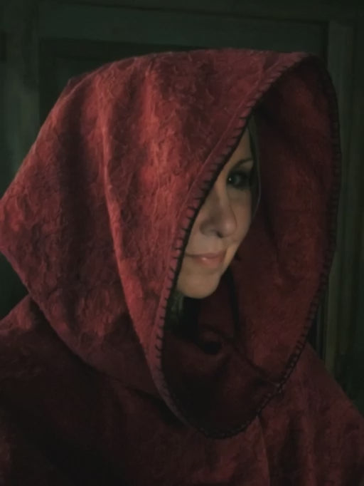Sanguine Hooded Cowl with Liripipe - Jacquard